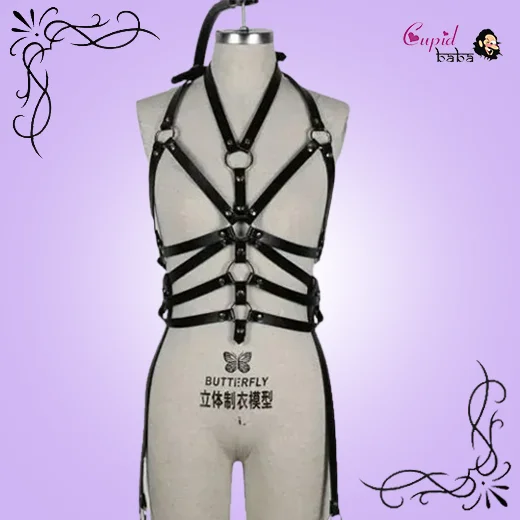 Body Leather Harness Set Bra