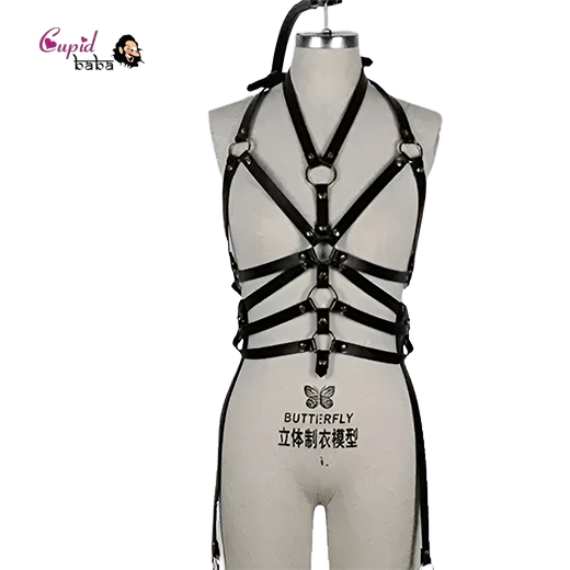 Body Leather Harness Set Bra