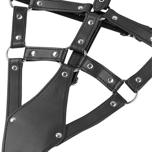 Bondage Women Sexy Black Bodysuit Belt Chastity