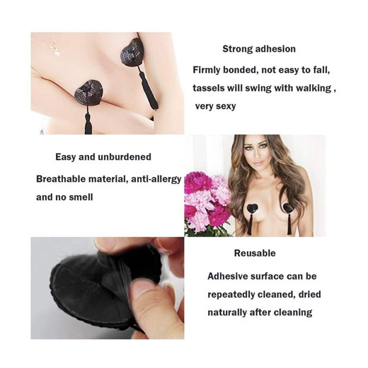 Breast Bra Tassel Nipple Cover Pasties Petal Stickers For Women