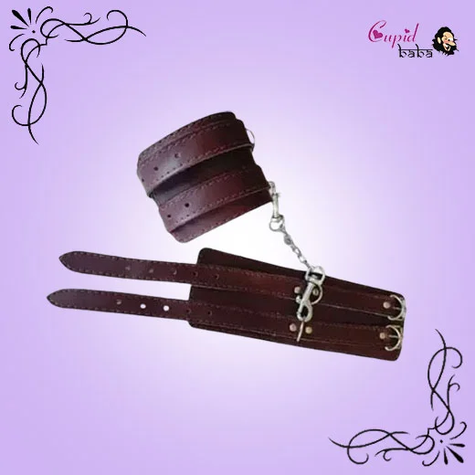 Burgundy Double Buckle Handcuffs