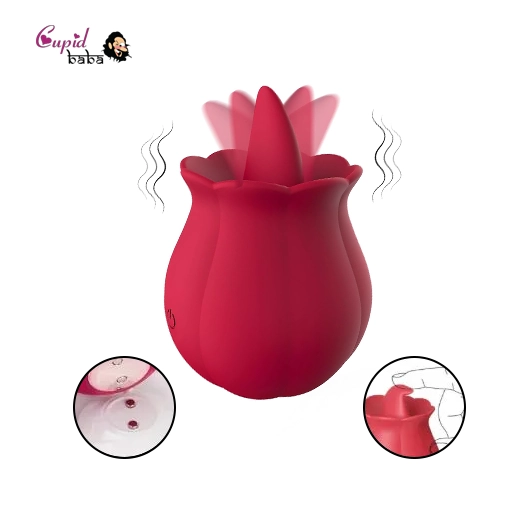 Clitoral Rose Sex Toys Multi Vibrator Stimulator for Women Licking Tongue