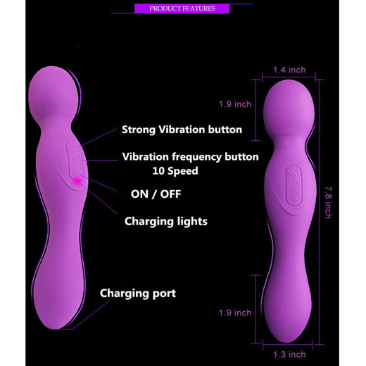 Clitoral Stimulation Dual Head Vibrator Butt Plug Erotic Toy