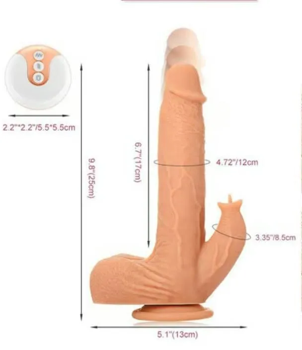 Clitoral Stimulation Suction Cup Thrusting Vibrator Realistic Dildo