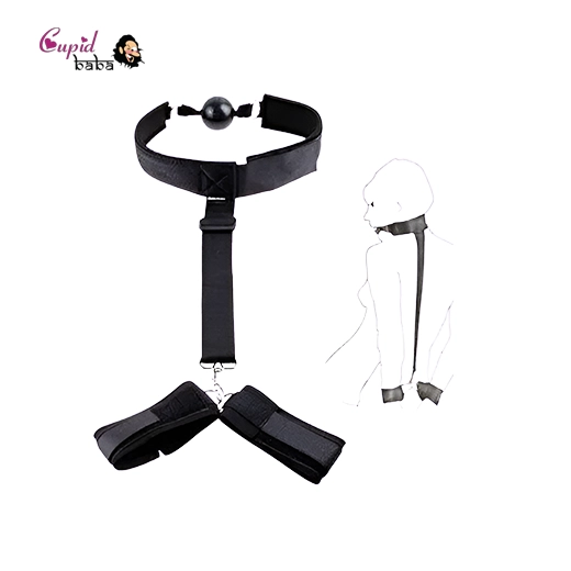 Collar Ring Mouth Gag & Handcuffs Restraints