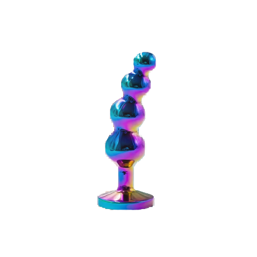 Colorful Curved 4 Bead Stimulating Unisex Butt Plug
