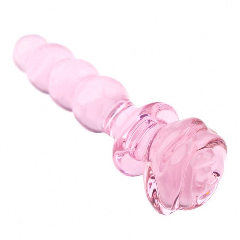 Pink Crystal Glass Anal Butt Plug