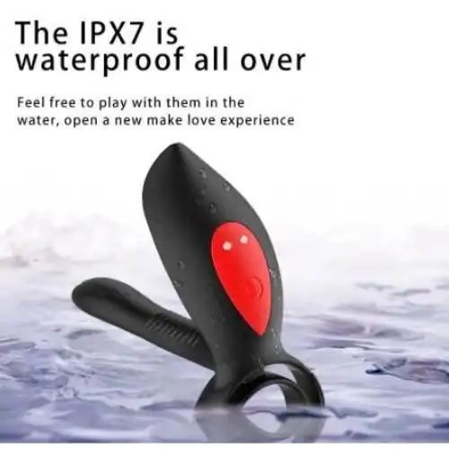 New Couples Delay Ejaculation Penis Vibrator With Double Cock Ring