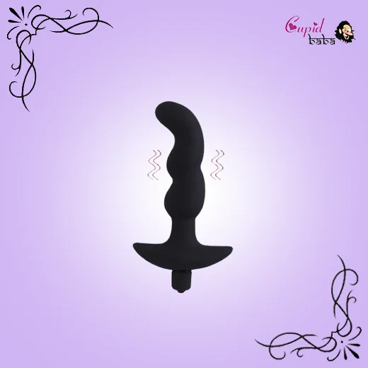 Electric Shock Silicone Vibrating Black Anal Plug