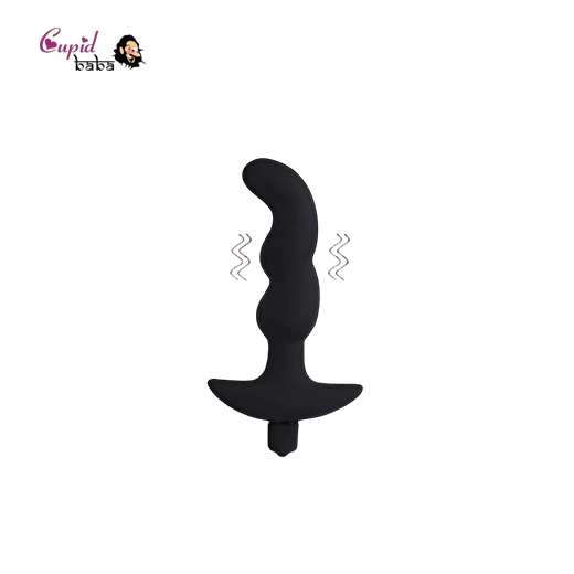 Electric Shock Silicone Vibrating Black Anal Plug