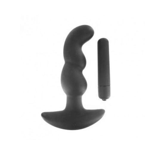 Electric Shock Silicone Vibrating Black Anal Plug