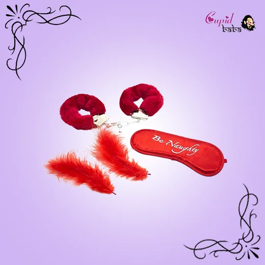 Eye Mask Feather Toys Furry Handcuff 3Pcs Sex Toys Set