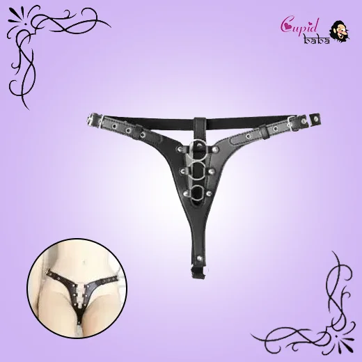 Female Adjustable Chastity belt Leather Bondage Panty