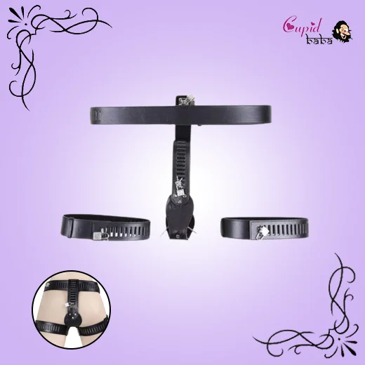 Female Lockable Leather Chastity Belt Device Panties