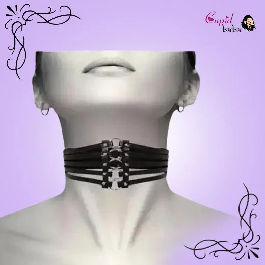 Fetish Necklac 4 Ring Out Wide Belt