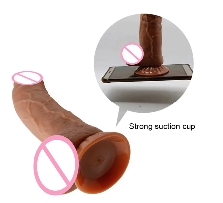 Foreskin Dildo With Stretchable Skin Dual Layered Realistic Moving Skin Cock with Suction Cup