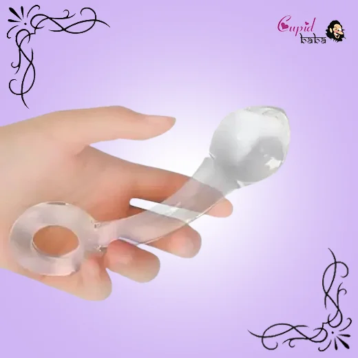 Glass Anal Plug With Ring