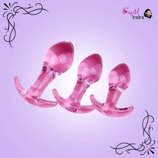 Glass Butt Plug Toy Anal Butt Plug with Boat Anchor Base for Men Women