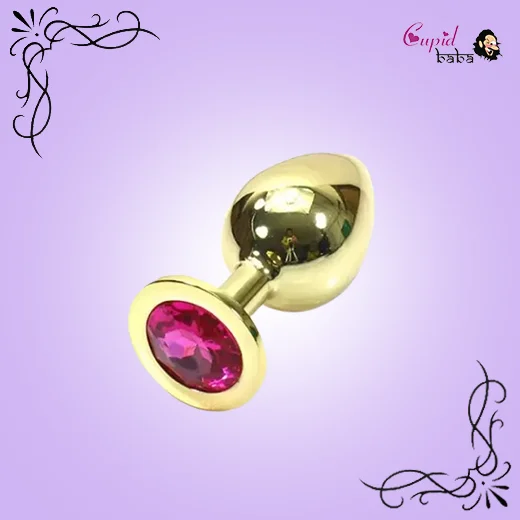 Medium Golden Luxury Round Shaped Anal Butt Plug