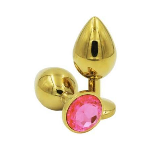 Medium Golden Luxury Round Shaped Anal Butt Plug