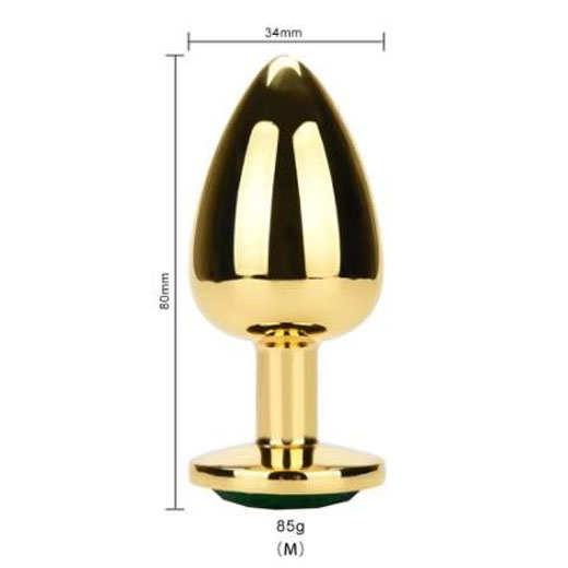 Medium Golden Luxury Round Shaped Anal Butt Plug