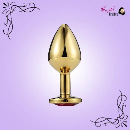 Small Golden Luxury Round Shaped Anal Butt Plug