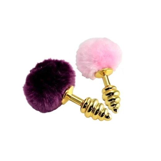 Golden Feather Thread Anal Plug Fox Tail