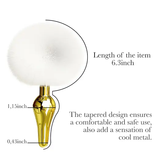 Golden Smooth, Anal Tail Plug for Men and Women