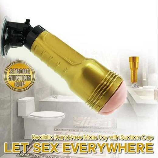 Golden Masturbator For Men with Suction Cup