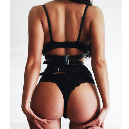 Stud Punk Goth Leather Harness Body Bondage Belt Cage