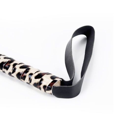 Leather Leopard Grain Hand Shank Whip