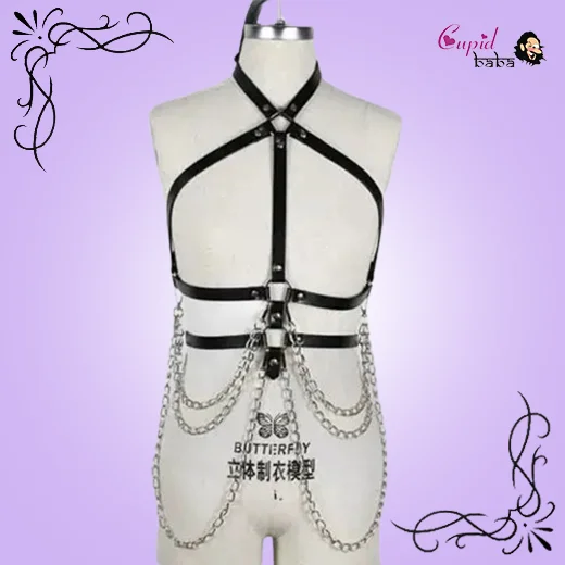 Harness Sexy Garter Belt Woman Leather Fetish Body Bondage