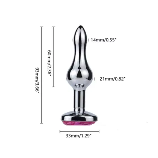 Heart Shape Metal Jewel Crystal Anal Butt Plug