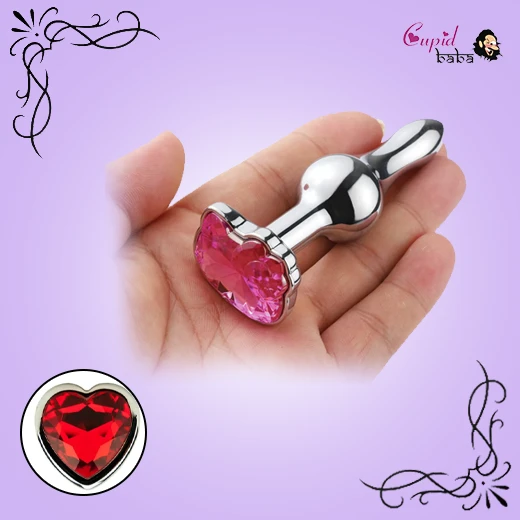Heart Shape Metal Jewel Crystal Anal Butt Plug