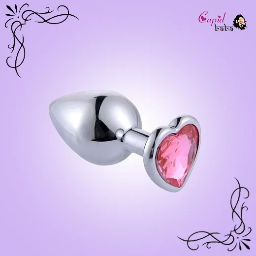 Heart Stainless Steel Crystal Anal Plug