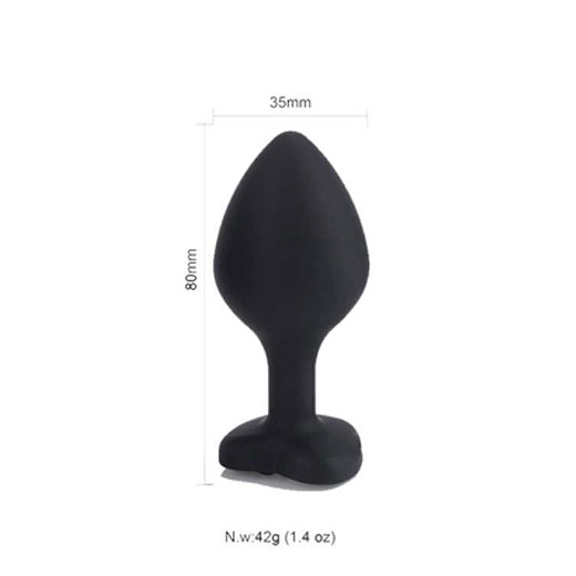 Medium Heart Jewel Shape Silicon Butt Plug