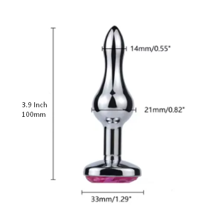 Heart Shape Metal Jewel Crystal Anal Butt Plug