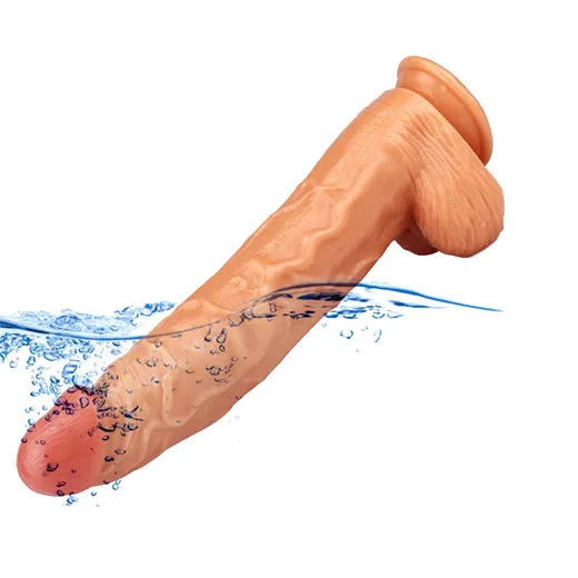 King Size 12 inch Huge Cock Dildo with Hands-Free Suction Cup Base Flesh