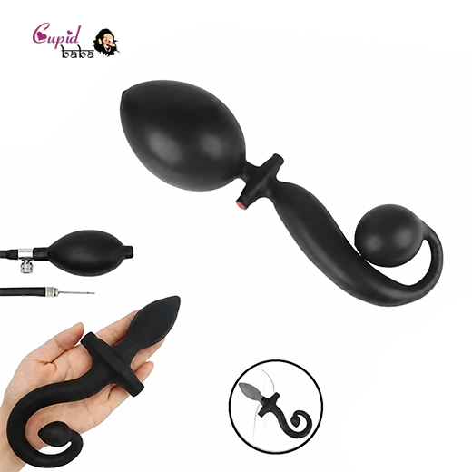 Large Inflatable Tail Huge Big Anal Dildo Pump Butt Plug Vagina Stimulate Prostate Massage