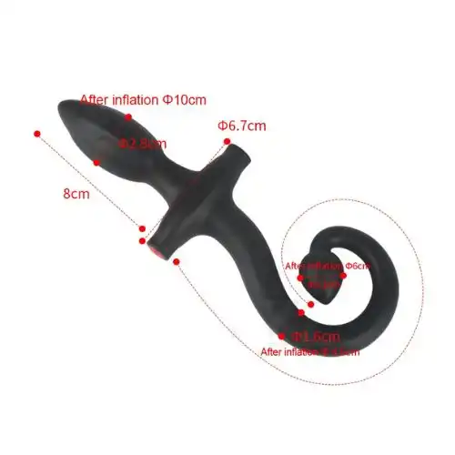 Large Inflatable Tail Huge Big Anal Dildo Pump Butt Plug Vagina Stimulate Prostate Massage