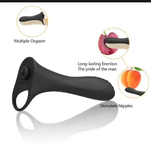 Penis Vibrator With Ring Long Lasting Erection Nipple Vagina Clitoris Stimulate Massage