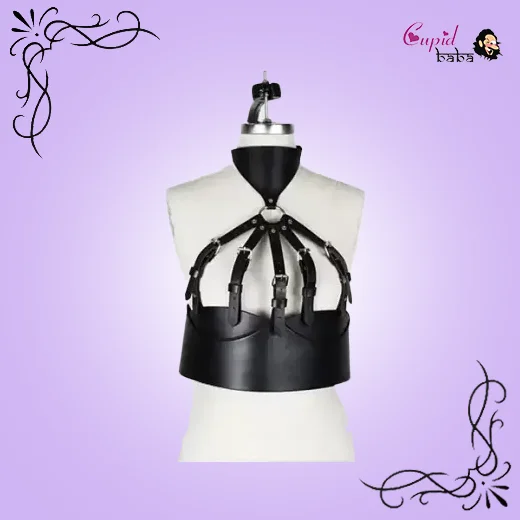Leather Belt Harness Bust Body Garters Bondage Choker