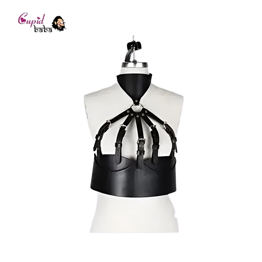Leather Belt Harness Bust Body Garters Bondage Choker