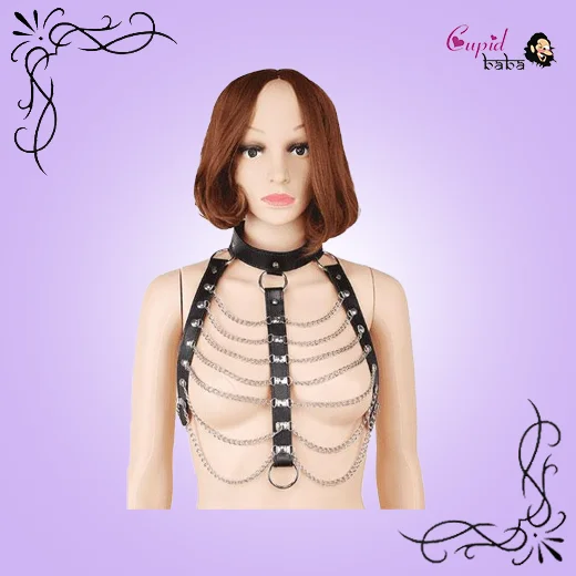 Leather Body Harness Chain Bra Bralette