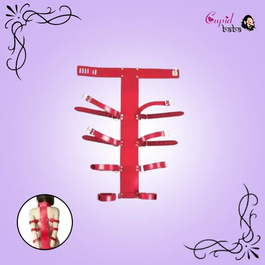 Leather Handcuffs Neck Sleeves Binding Back Tied Hands BDSM