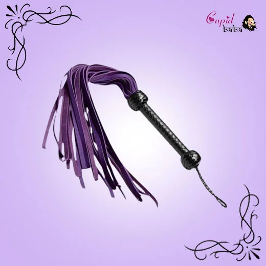 Leather Nubuck Purpule Flogger Whip