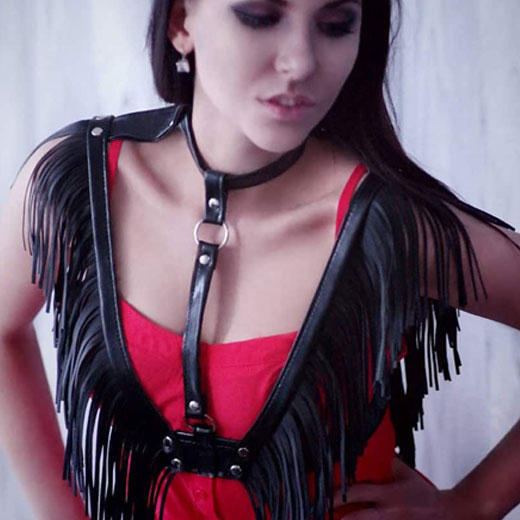 Harness Leather Bra and Chest Strap Belt