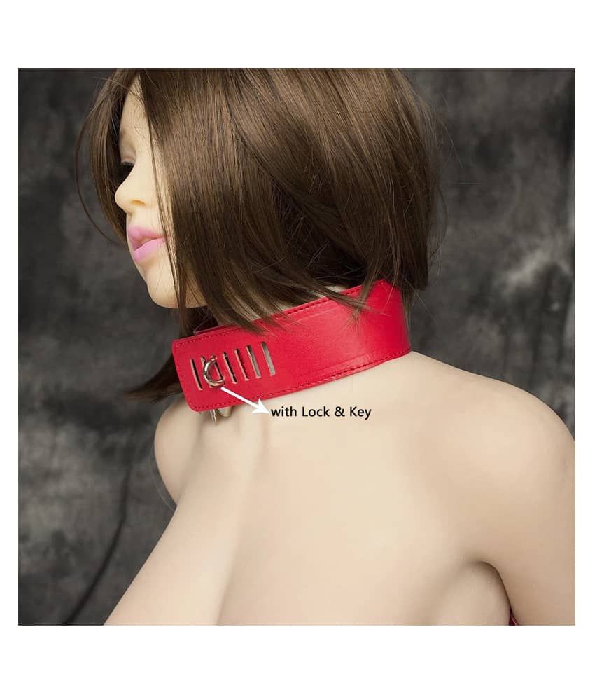 Leather Handcuffs Neck Sleeves Binding Back Tied Hands BDSM