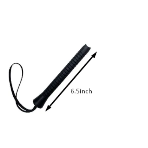 Black Riding Crop Straight Leather Handle Flogger Horse Whip
