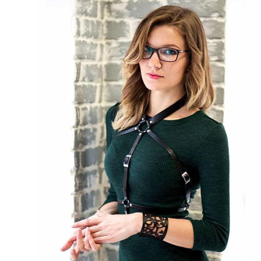 Stud Punk Goth Leather Harness Body Bondage Belt Cage